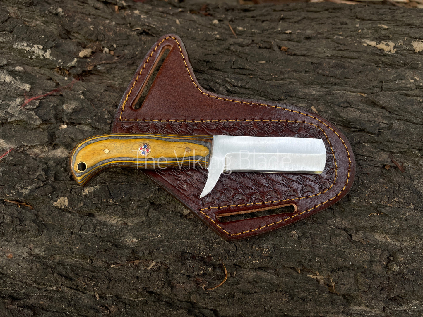 Custom Handmade D2 Steel Cowboy Bull Cutter Knife With Leather Sheath