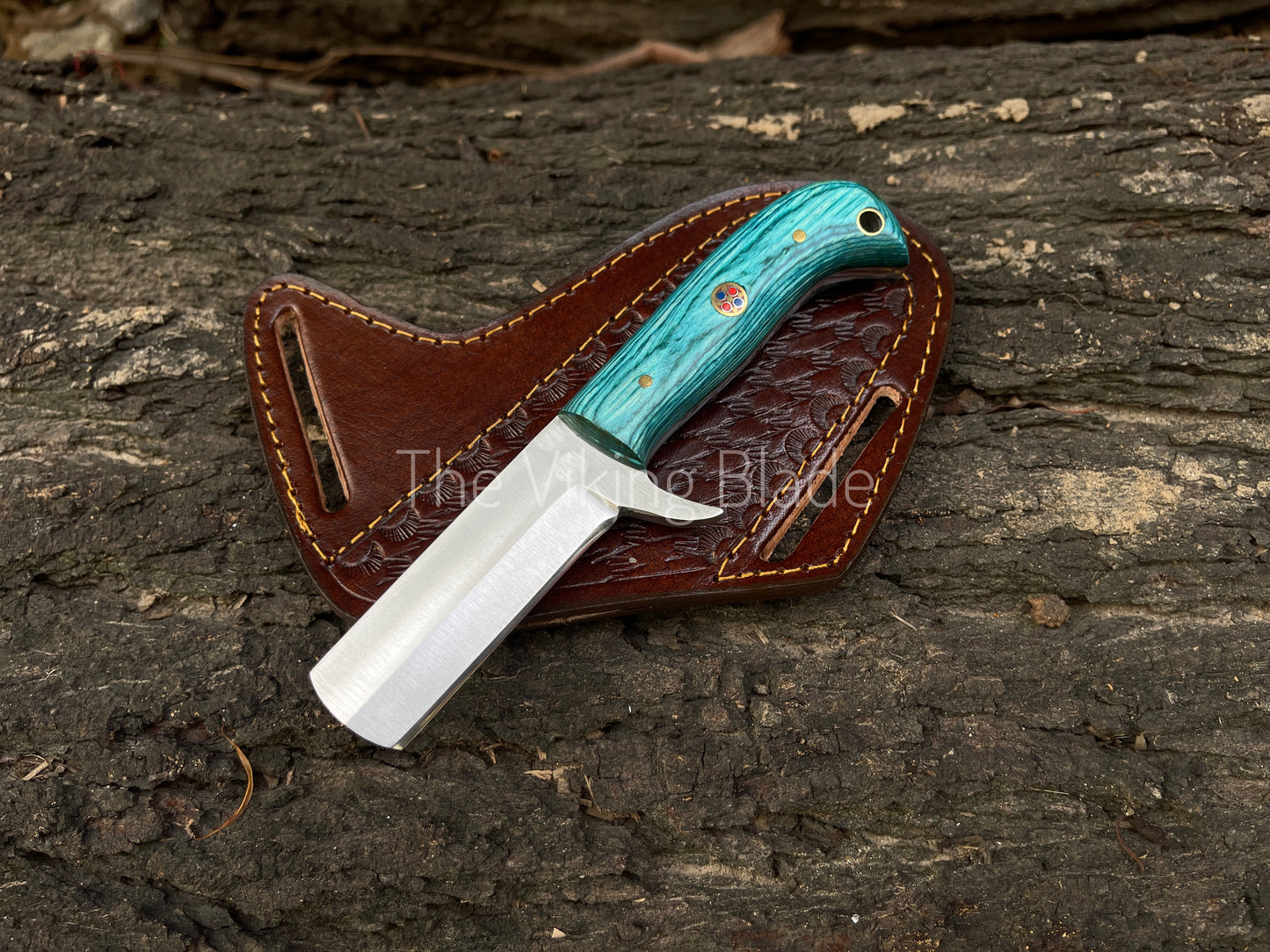 Custom Handmade D2 Steel Cowboy Bull Cutter Knife With Leather Sheath