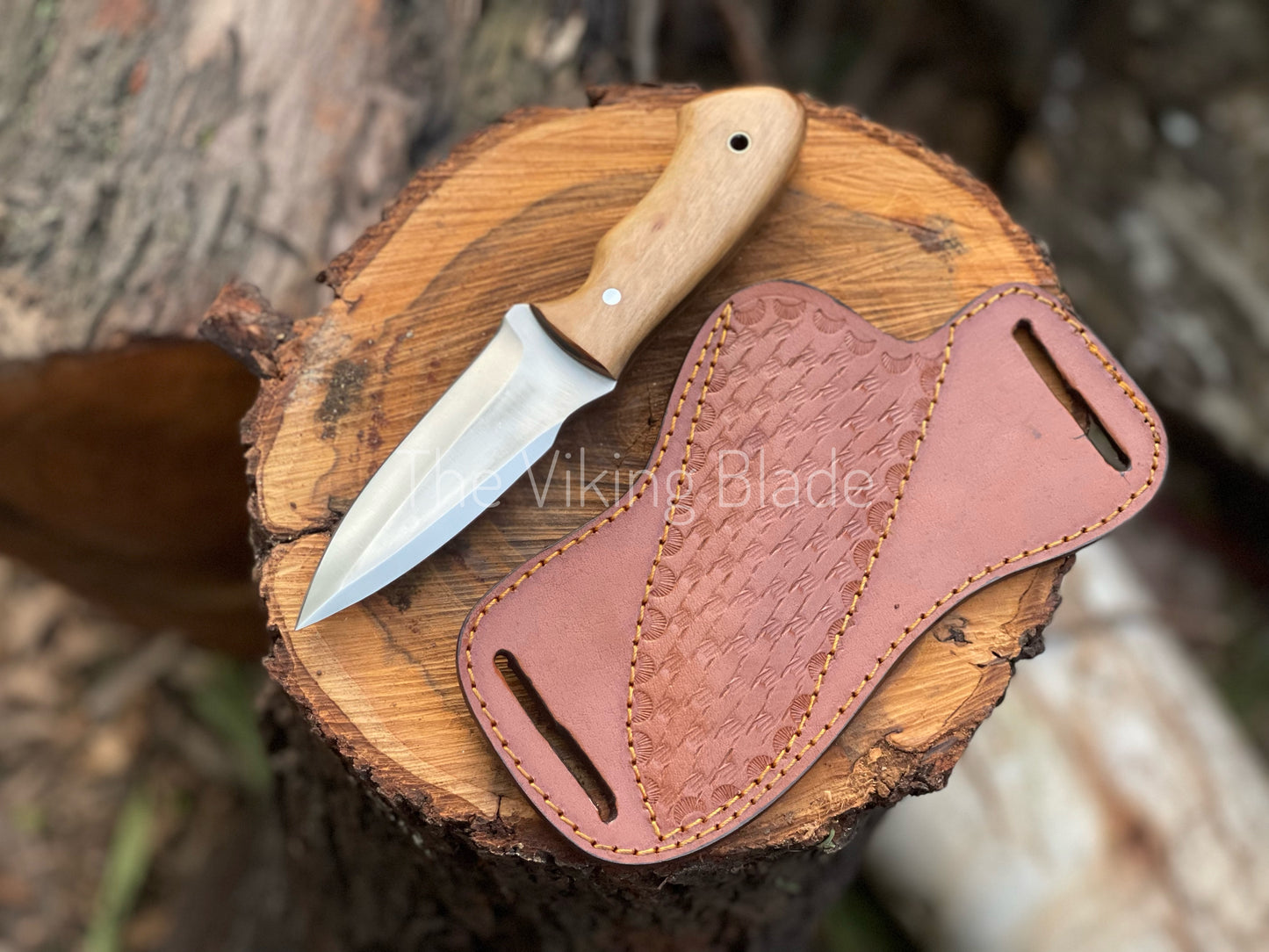 Custom Handmade D2 Steel Skinner Knife With Leather Sheath