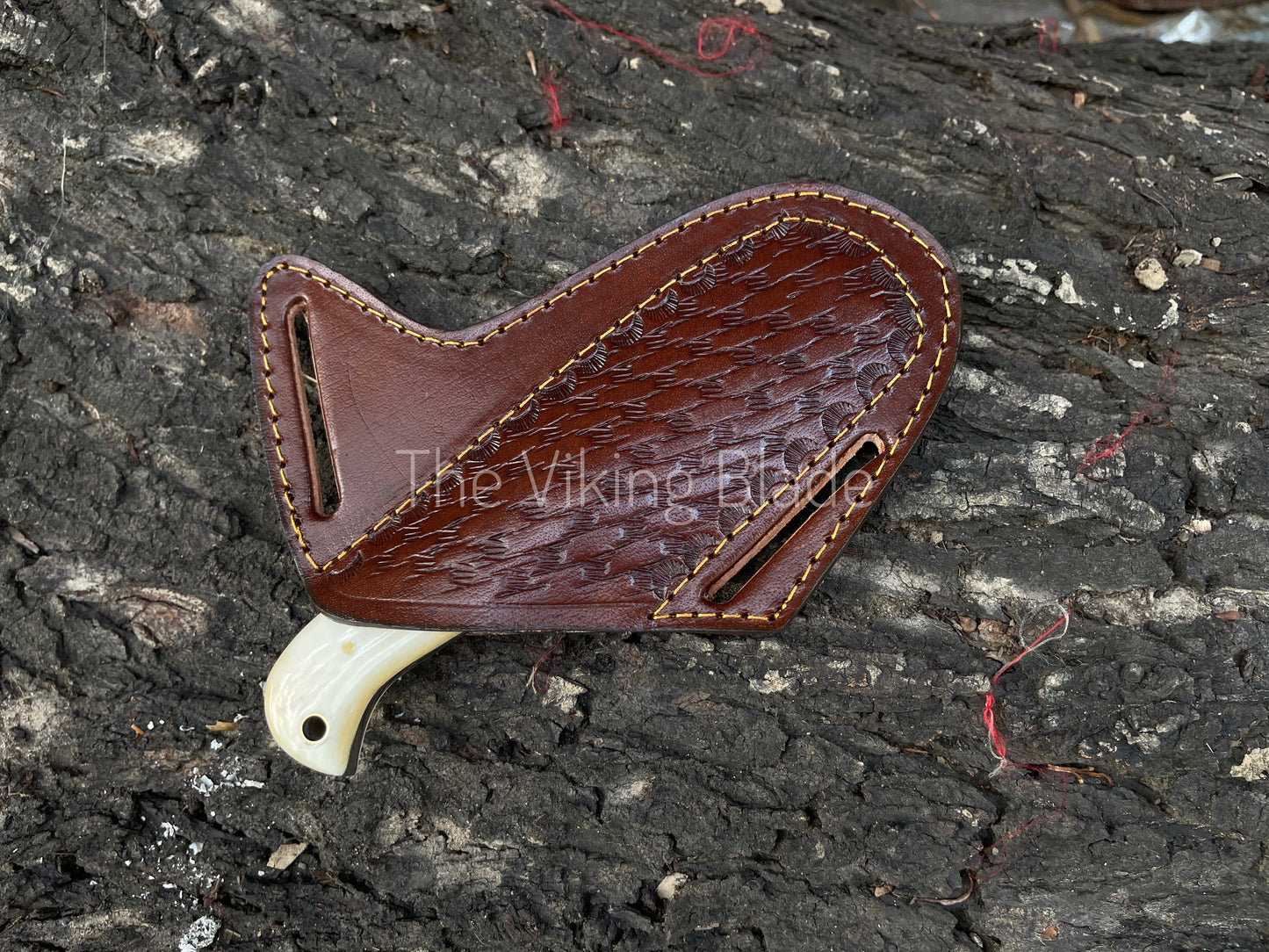 Custom Handmade D2 Steel Cowboy Bull Cutter Knife With Leather Sheath