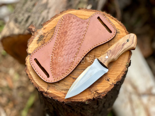 Custom Handmade D2 Steel Skinner Knife With Leather Sheath