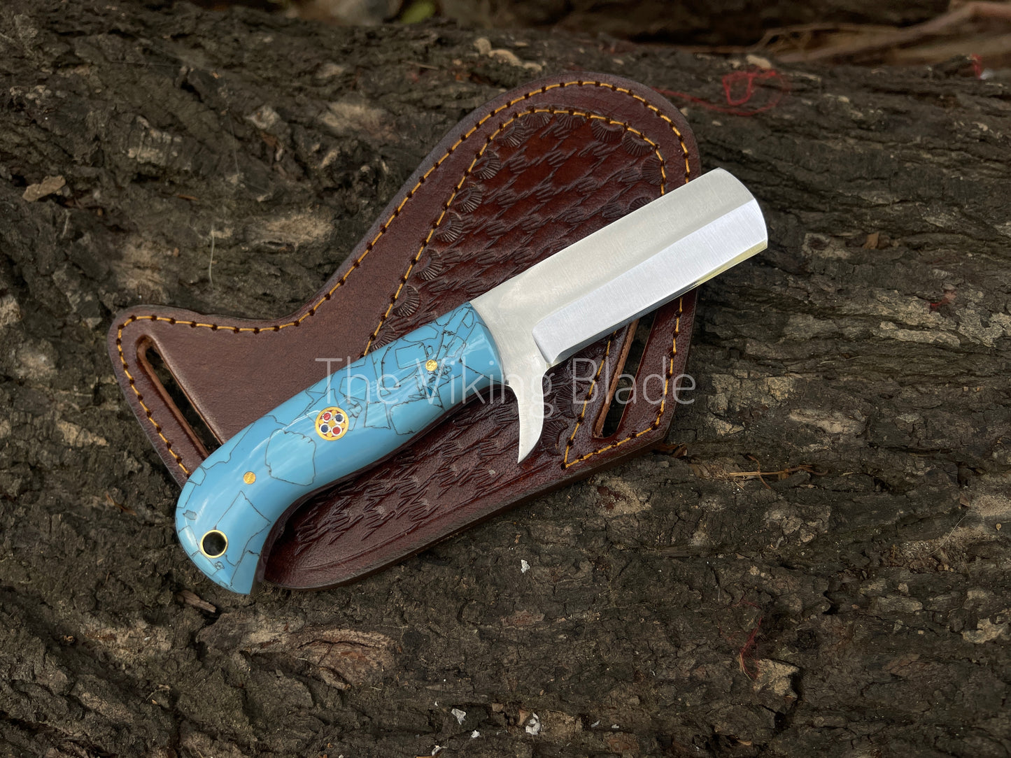 Custom Handmade D2 Steel Cowboy Bull Cutter Knife With Leather Sheath