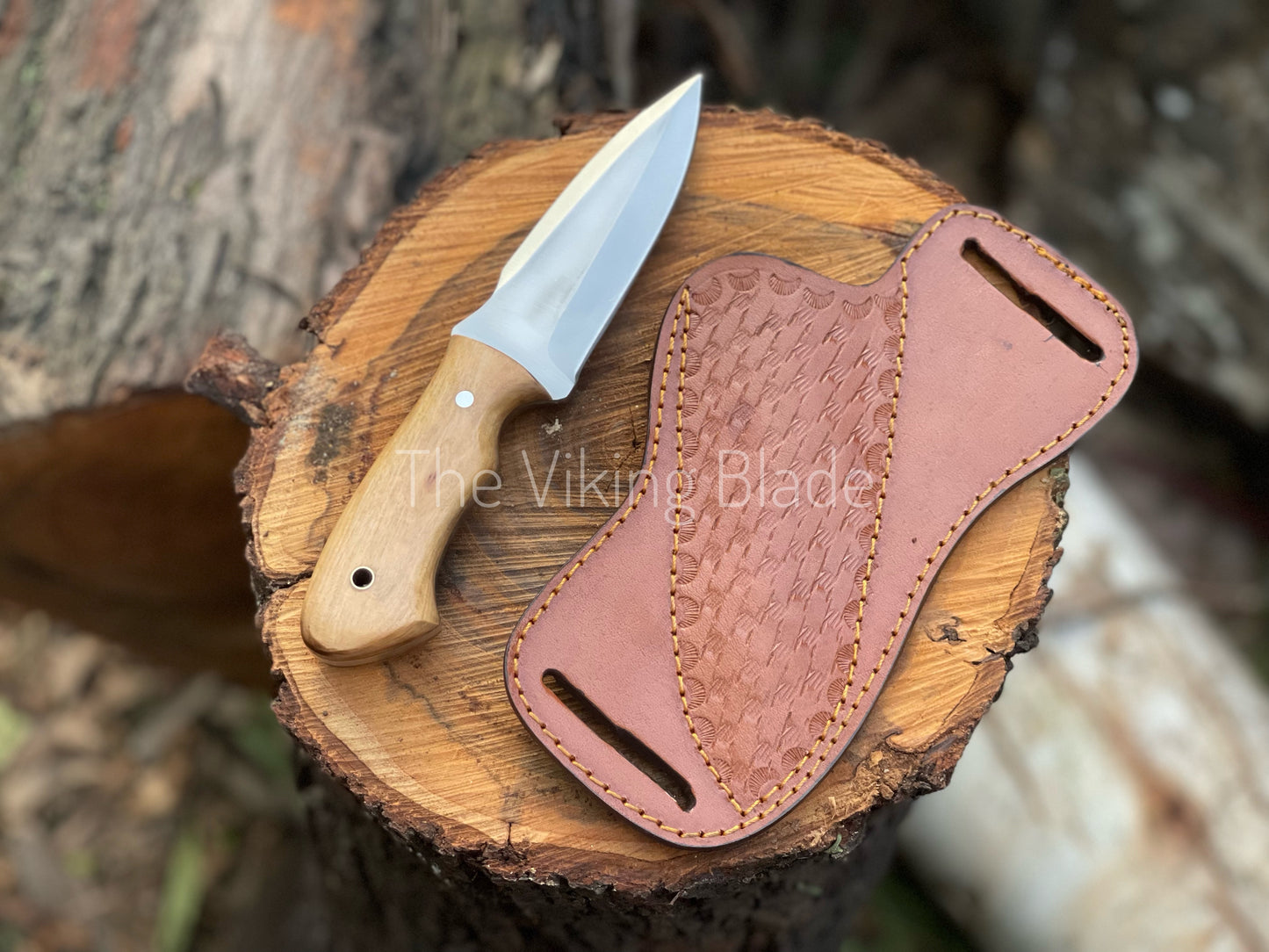 Custom Handmade D2 Steel Skinner Knife With Leather Sheath