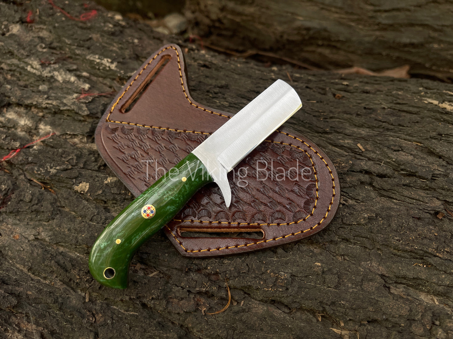 Custom Handmade D2 Steel Cowboy Bull Cutter Knife With Leather Sheath