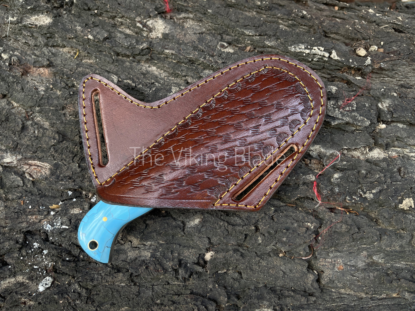 Custom Handmade D2 Steel Cowboy Bull Cutter Knife With Leather Sheath