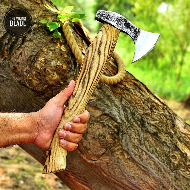CUSTOM HANDMADE FORGED High Carbon STEEL Tomahawk hatchet AXE Comes With Genuine
Leather sheath | The Viking Blade |