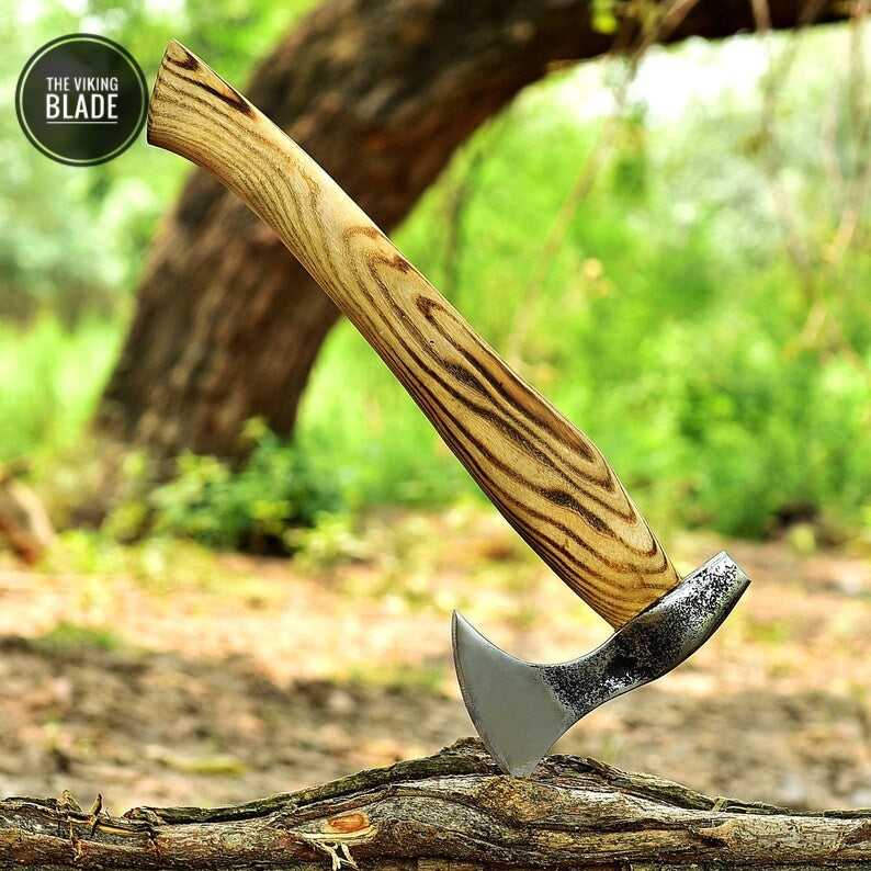 CUSTOM HANDMADE FORGED High Carbon STEEL Tomahawk hatchet AXE Comes With Genuine
Leather sheath | The Viking Blade |