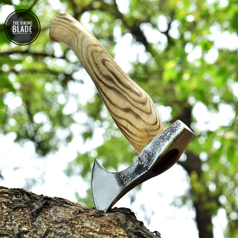 CUSTOM HANDMADE FORGED High Carbon STEEL Tomahawk hatchet AXE Comes With Genuine
Leather sheath | The Viking Blade |
