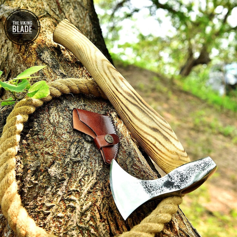 CUSTOM HANDMADE FORGED High Carbon STEEL Tomahawk hatchet AXE Comes With Genuine
Leather sheath | The Viking Blade |