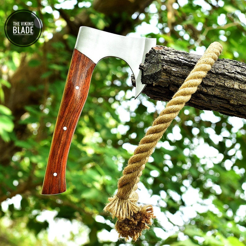 CUSTOM HANDMADE FORGED High Carbon STEEL Tomahawk hatchet AXE Comes With
Leather sheath | The Viking Blade |