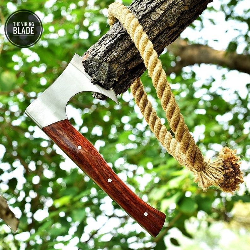 CUSTOM HANDMADE FORGED High Carbon STEEL Tomahawk hatchet AXE Comes With
Leather sheath | The Viking Blade |