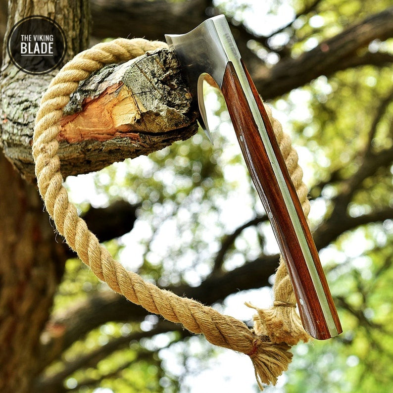 CUSTOM HANDMADE FORGED High Carbon STEEL Tomahawk hatchet AXE Comes With
Leather sheath | The Viking Blade |