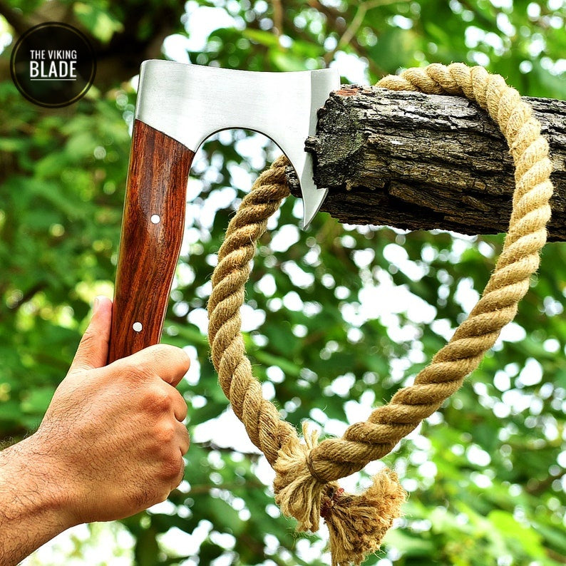 CUSTOM HANDMADE FORGED High Carbon STEEL Tomahawk hatchet AXE Comes With
Leather sheath | The Viking Blade |