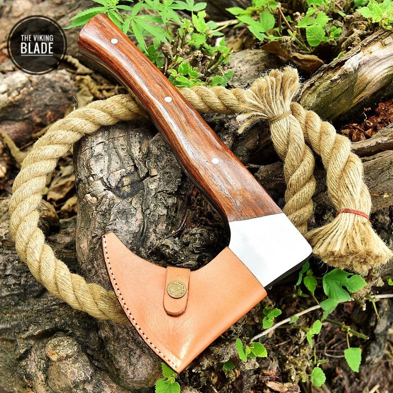 CUSTOM HANDMADE FORGED High Carbon STEEL Tomahawk hatchet AXE Comes With
Leather sheath | The Viking Blade |