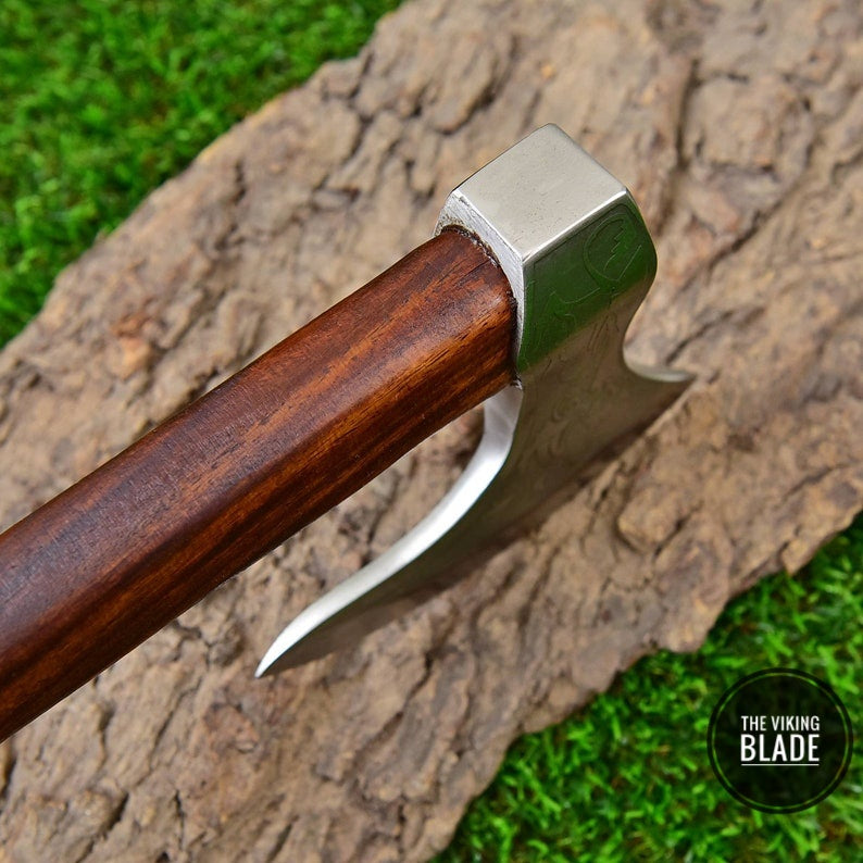 Carbon Steel Axe With Leather Sheath | The Viking Blade |