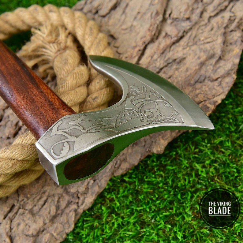 Carbon Steel Axe With Leather Sheath | The Viking Blade |