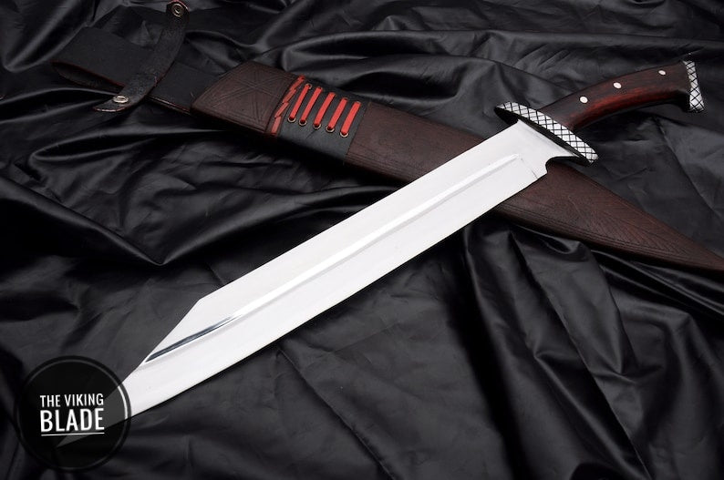 Custom 18" Long Seax – Handmade Nordic Seax Knife with Sheath