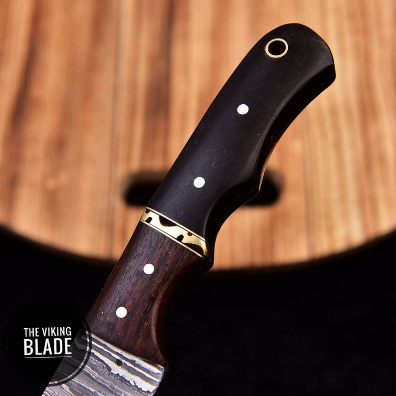 Custom Handmade Damascus Steel Fillet Fish Chef Knife With Leather Sheath | The Viking Blade |