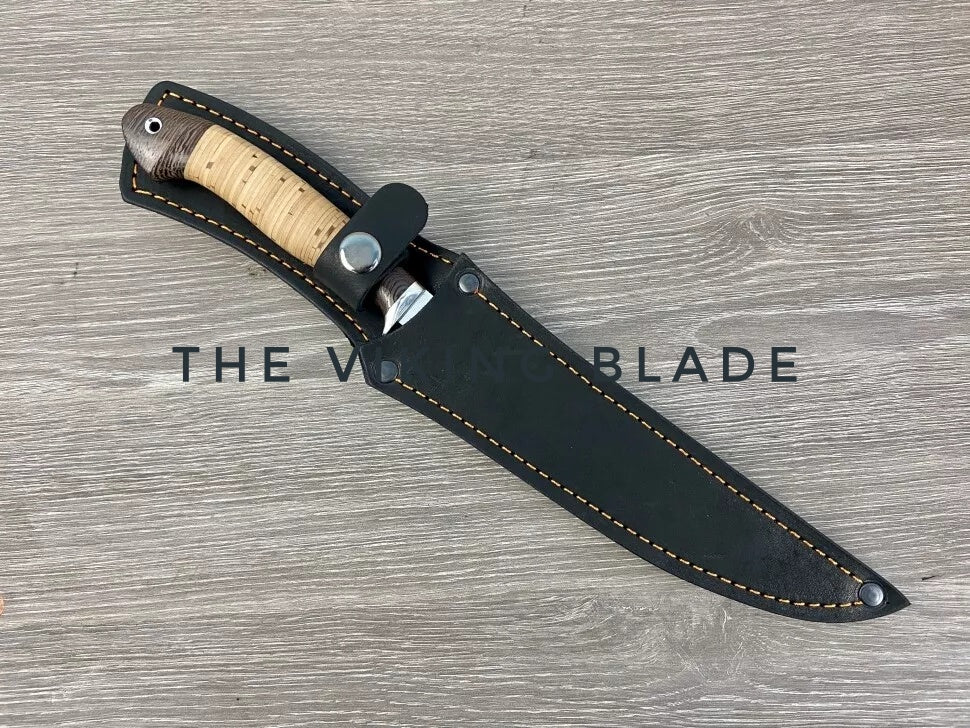 Custom Hand Forged Fillet Kitchen Knife With Leather Sheath | The Viking Blade |