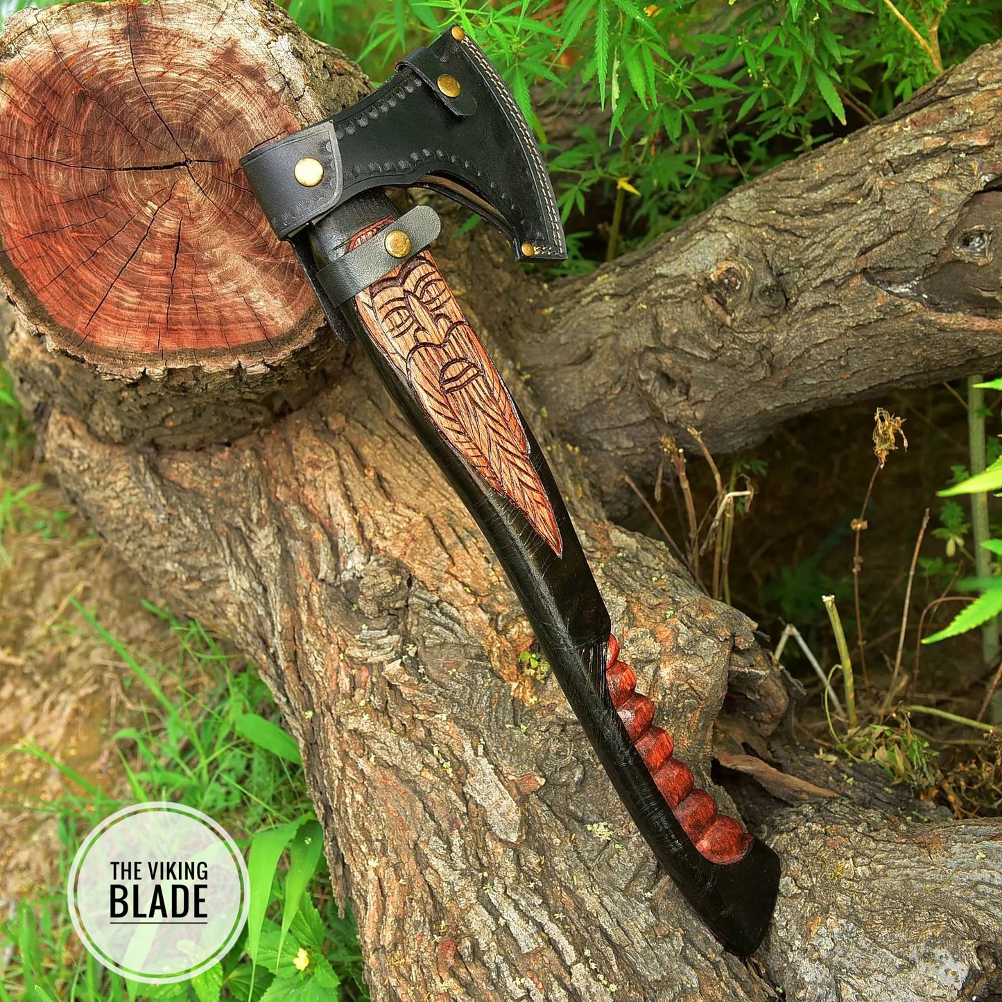 Custom Handmade Carbon Steel Viking Axe With Leather Sheath |The Viking Blade|