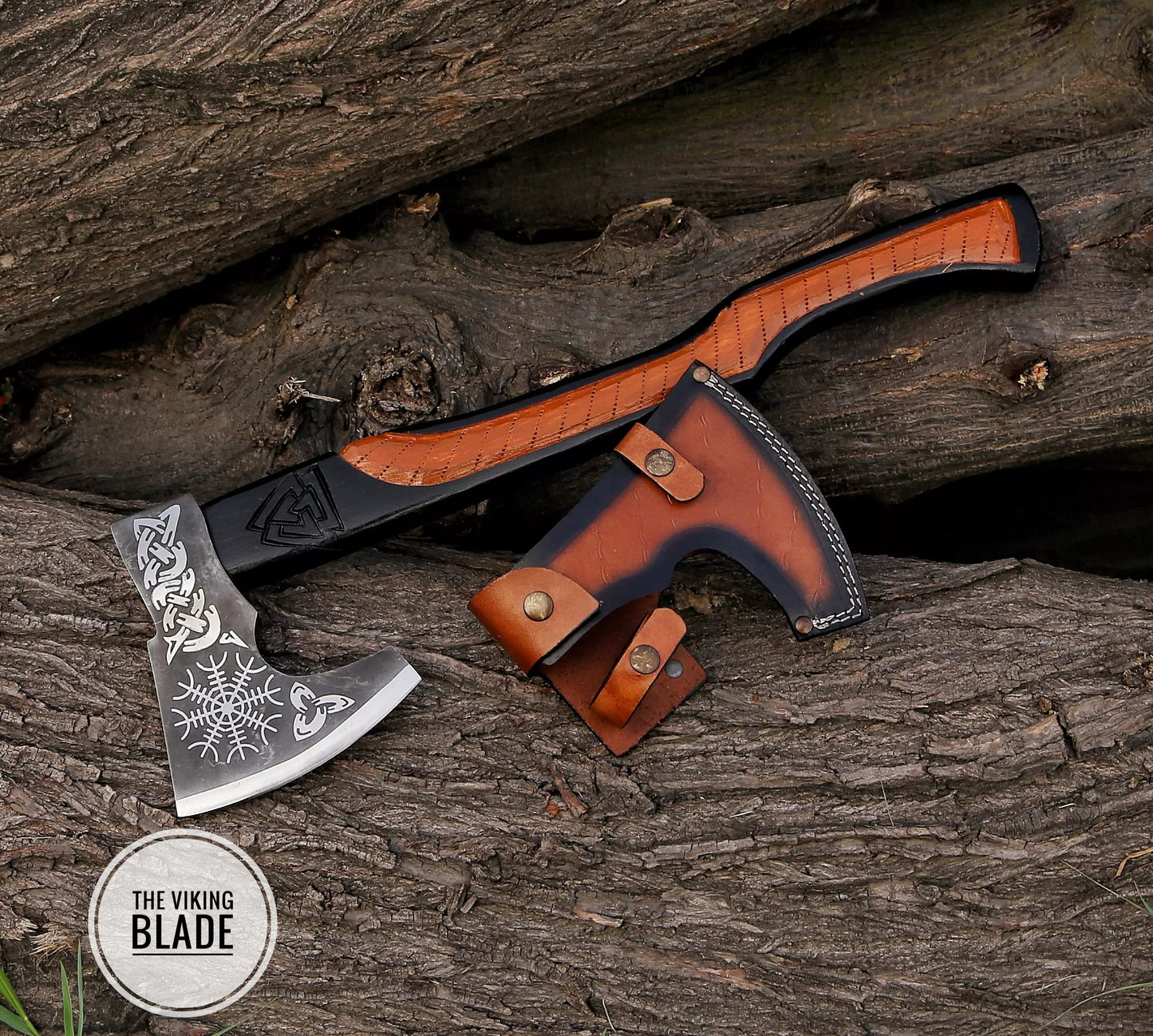 Custom Hand Forged Carbon Steel Vikings Axe With Leather Sheath |The Viking Blade|