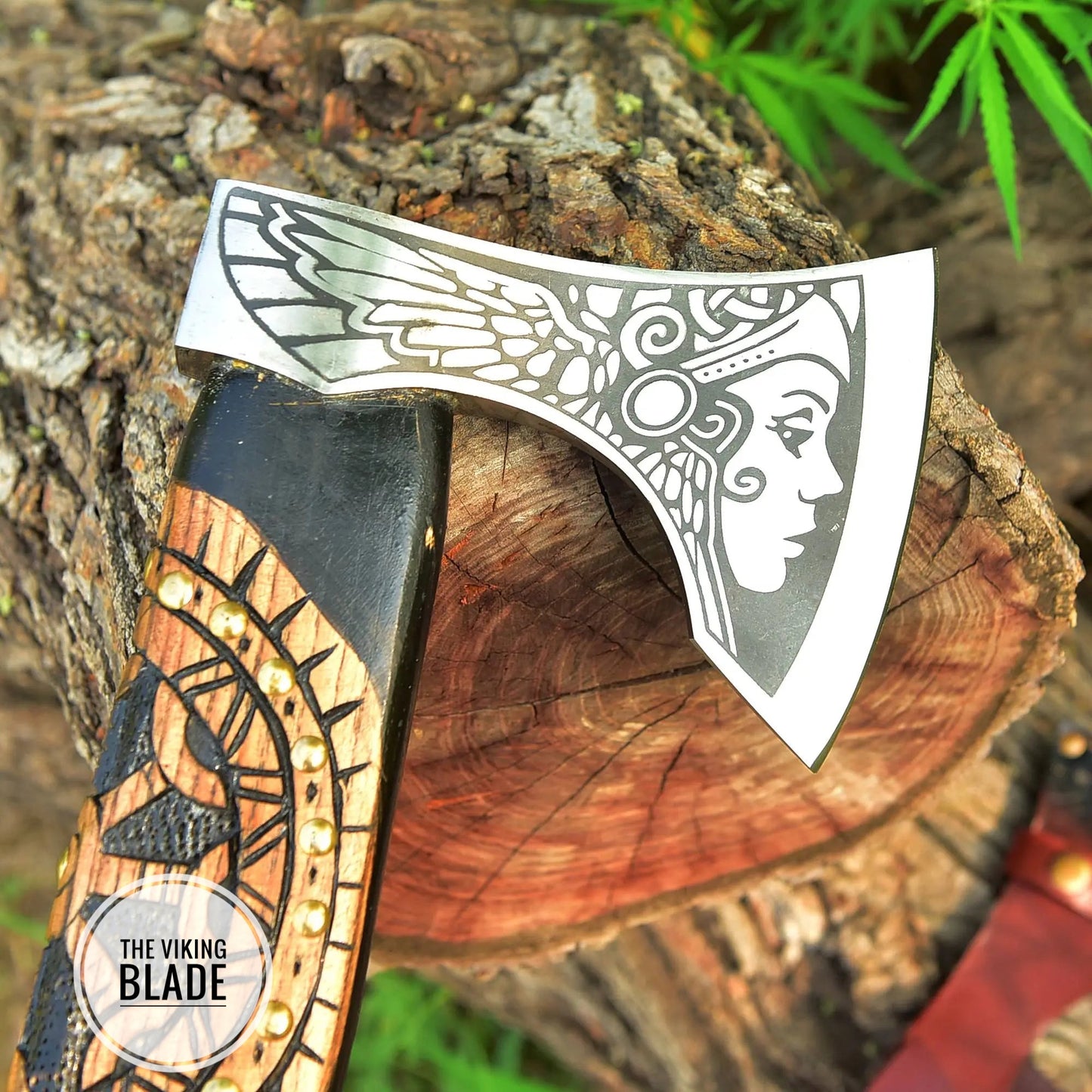 Custom Handmade Carbon Steel Viking Axe With Leather Sheath |The Viking Blade|