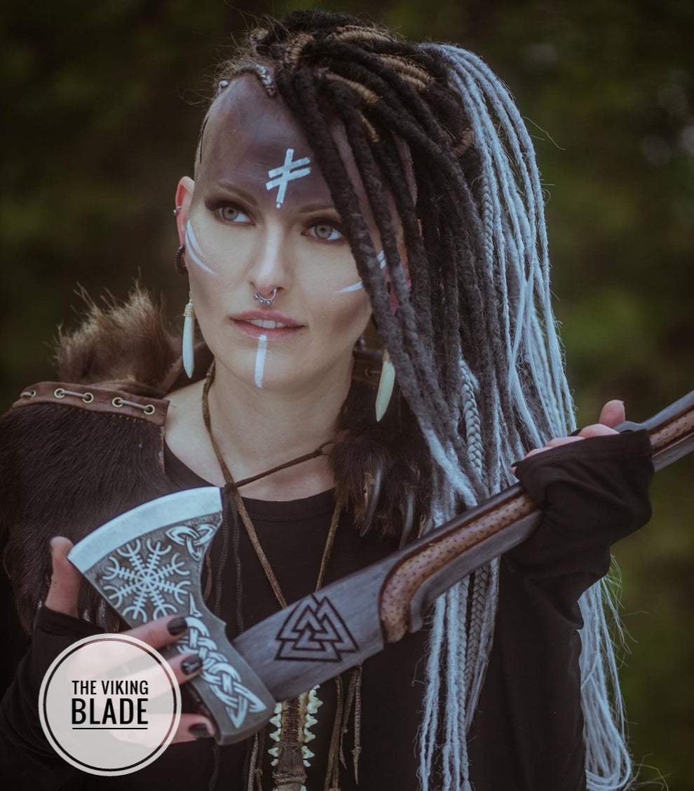 Custom Handmade Carbon Steel Viking Axe With Leather Sheath |The Viking Blade|