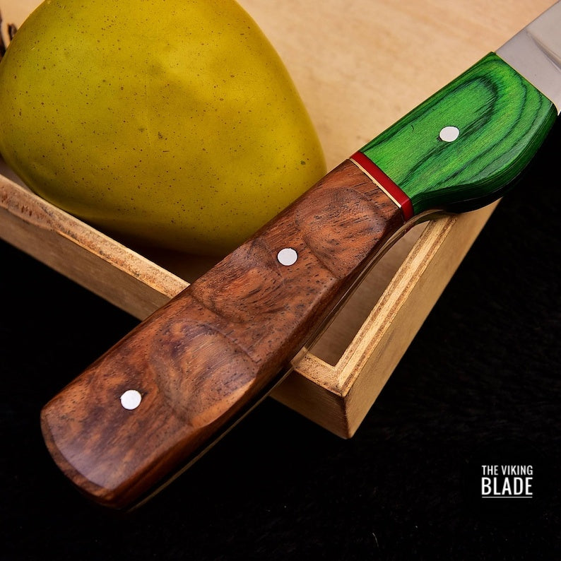 Custom Handmade D2 Steel Fillet Fish Chef Knife With Leather Sheath | The Viking Blade |