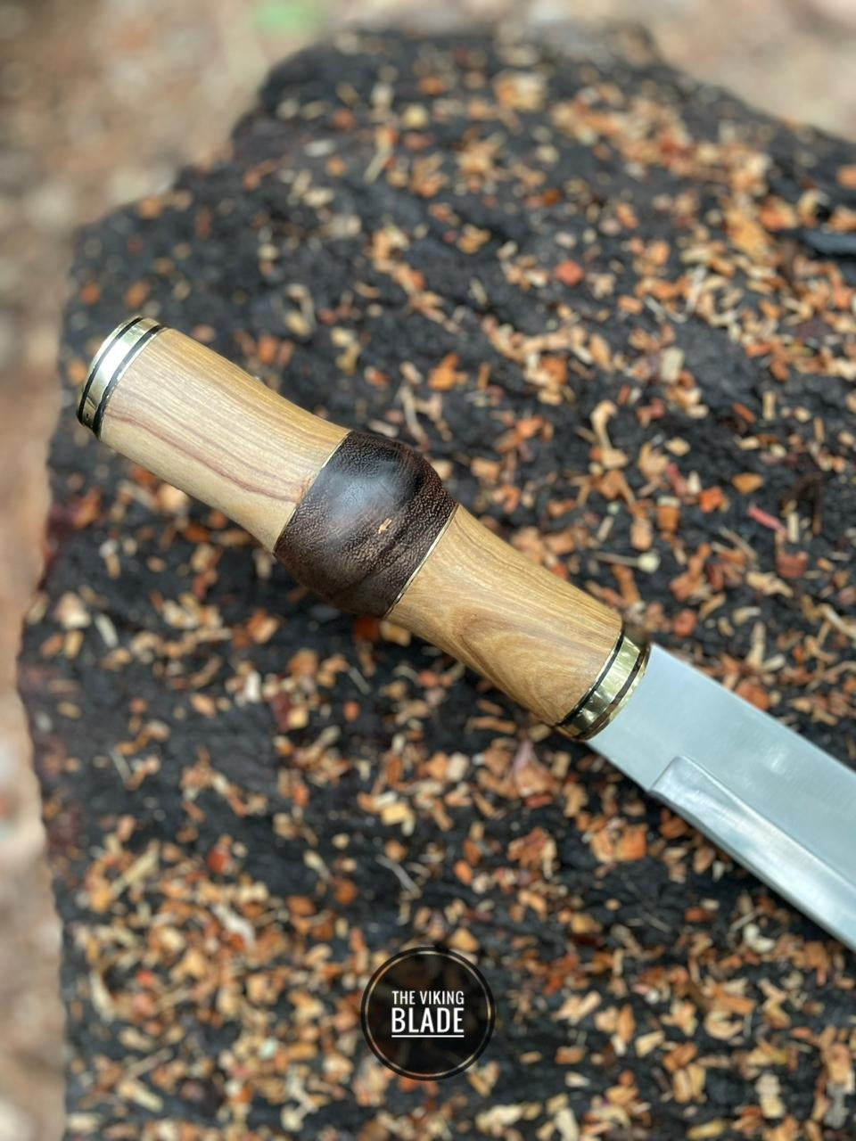 J2 stainless steel Seax knife with original leather sheath included.