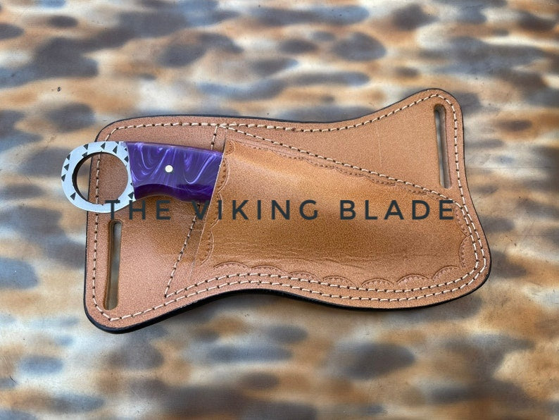 Custom Handmade Rasp Steel Tanto Knife With Leather Sheath | The Viking Blade |