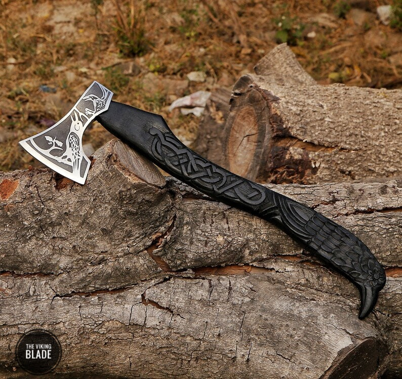 Custom Handmade Carbon Steel Viking Axe | The Viking Blade |