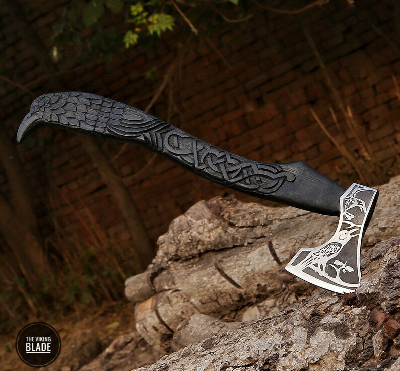 Custom Handmade Carbon Steel Viking Axe | The Viking Blade |