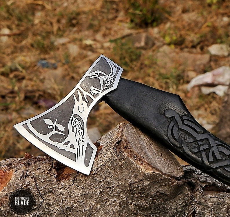 Custom Handmade Carbon Steel Viking Axe | The Viking Blade |