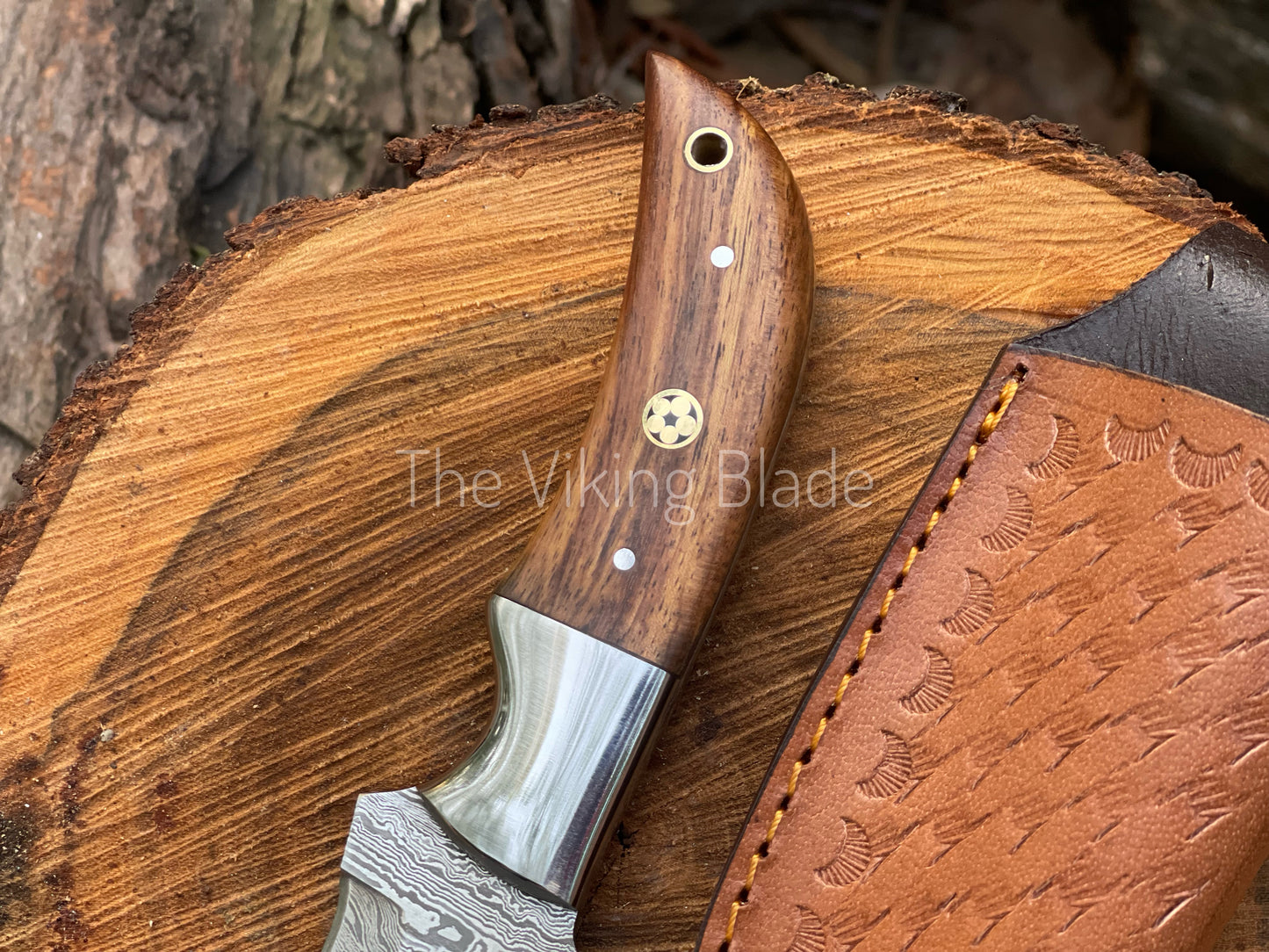 Custom Handmade Damascus Steel Tanto Knife With Leather Sheath