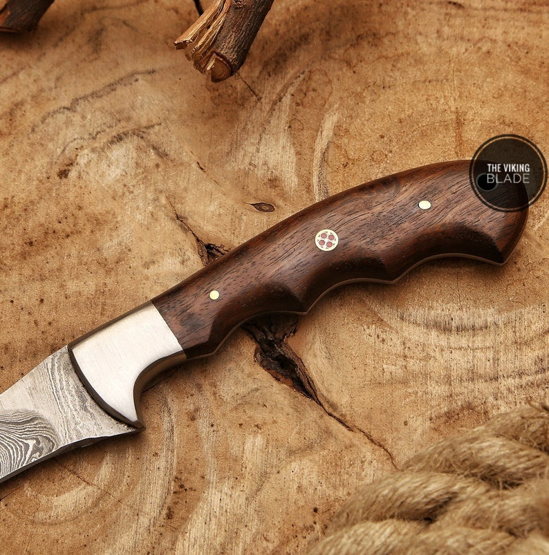 Damascus Boning Knife, Multipurpose Fillet Knife With Leather Sheath | The Viking Blade |