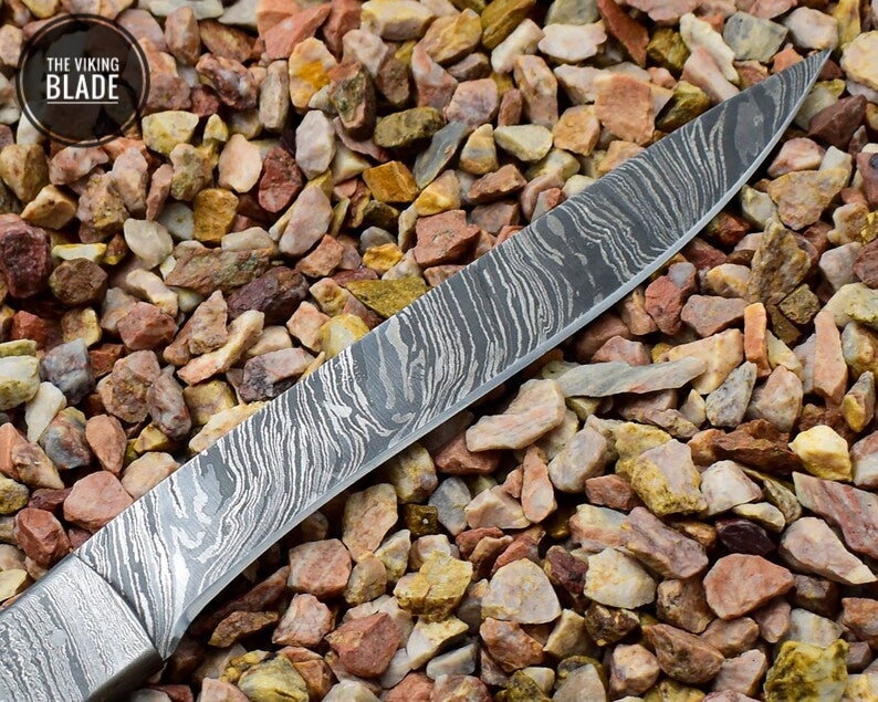 Damascus Steel Handmade Fillet Knife (Camel Bone Handle) | The Viking Blade |