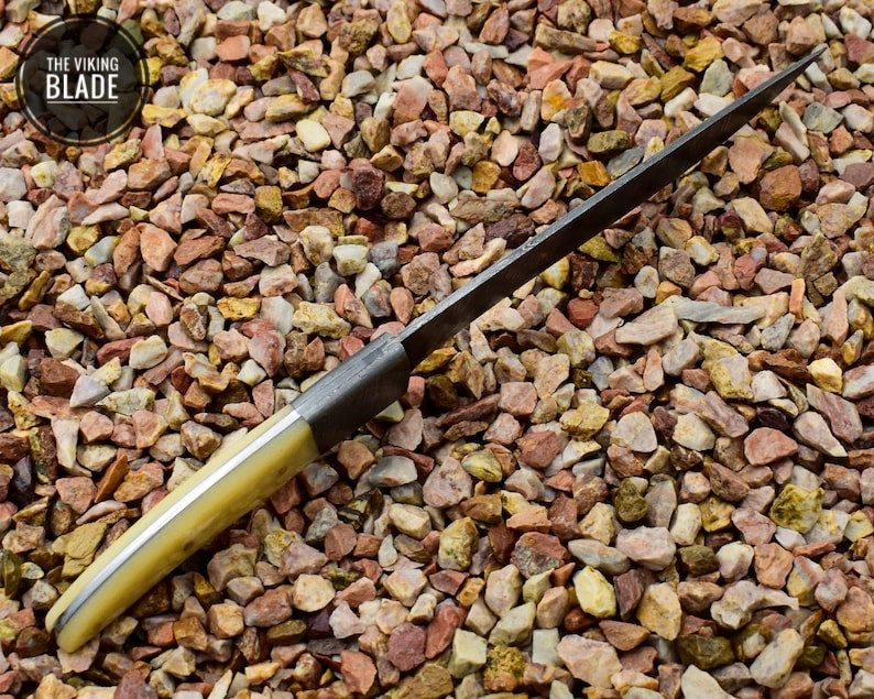 Damascus Steel Handmade Fillet Knife (Camel Bone Handle) | The Viking Blade |