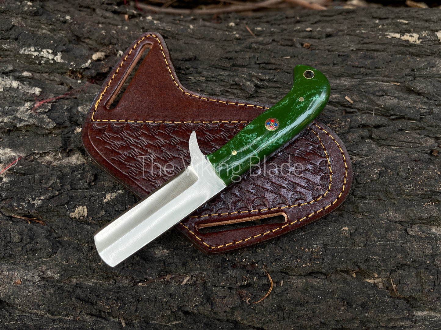 Custom Handmade D2 Steel Cowboy Bull Cutter Knife With Leather Sheath