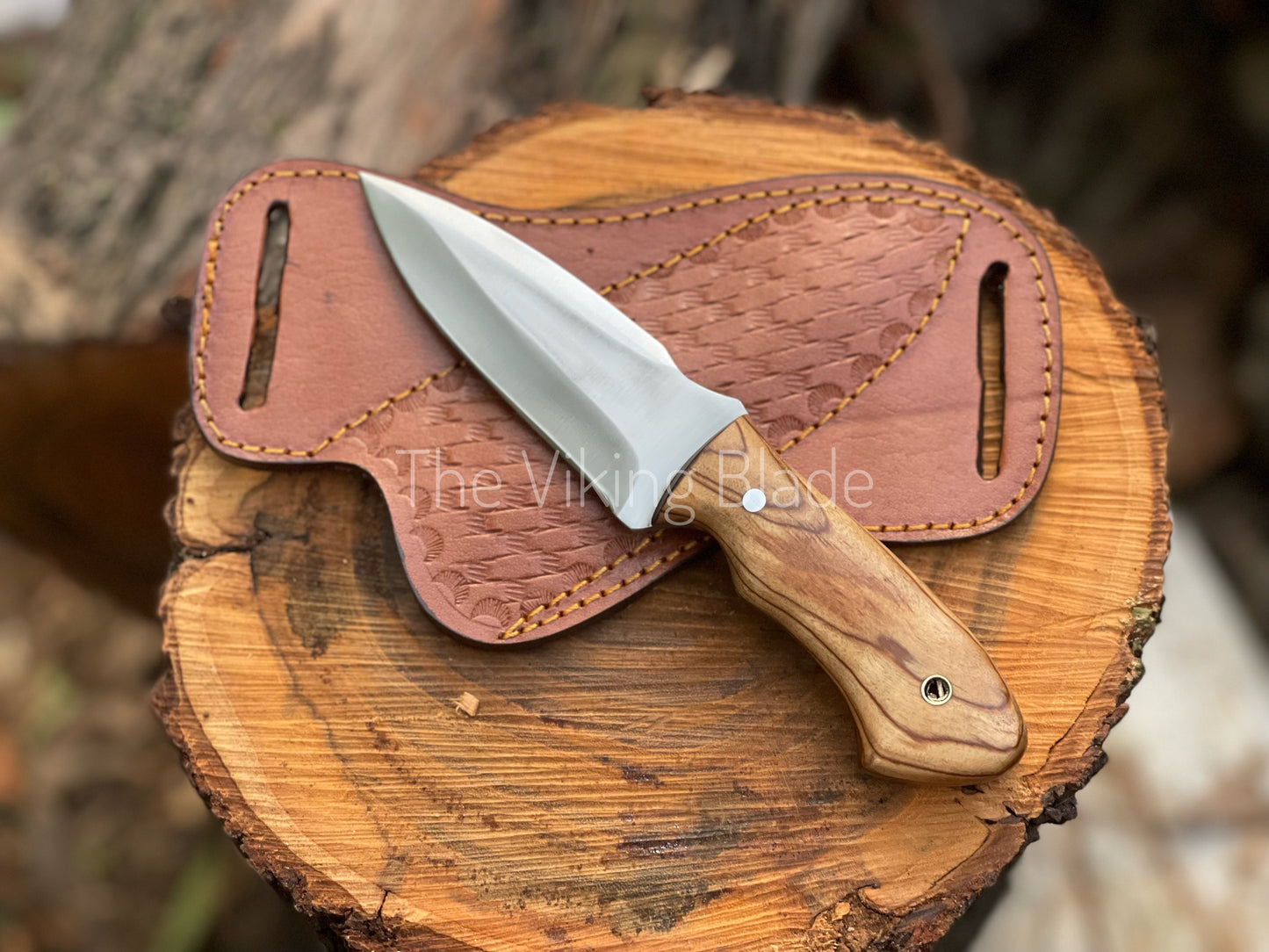 Custom Handmade D2 Steel Skinner Knife With Leather Sheath