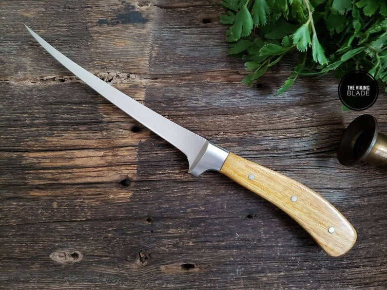 Fish Fillet Knife, Exotic Wood Handle | The Viking Blade |