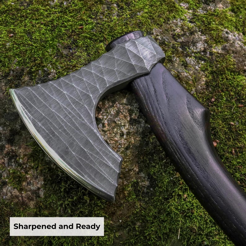 Functional Camping Axe Forged with Sheath | The Viking Blade |