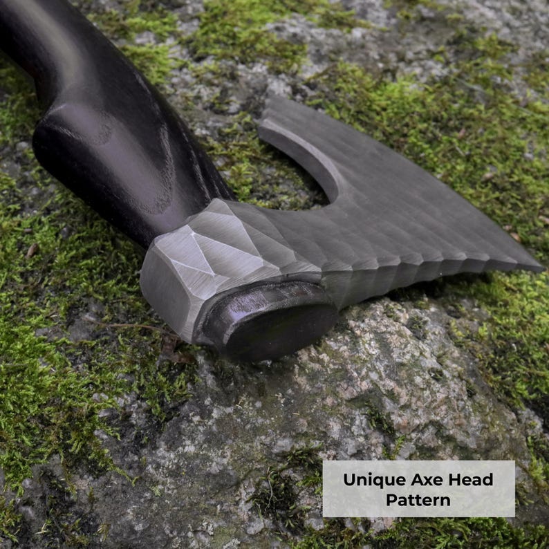 Axe head with a unique pattern on a rock surface