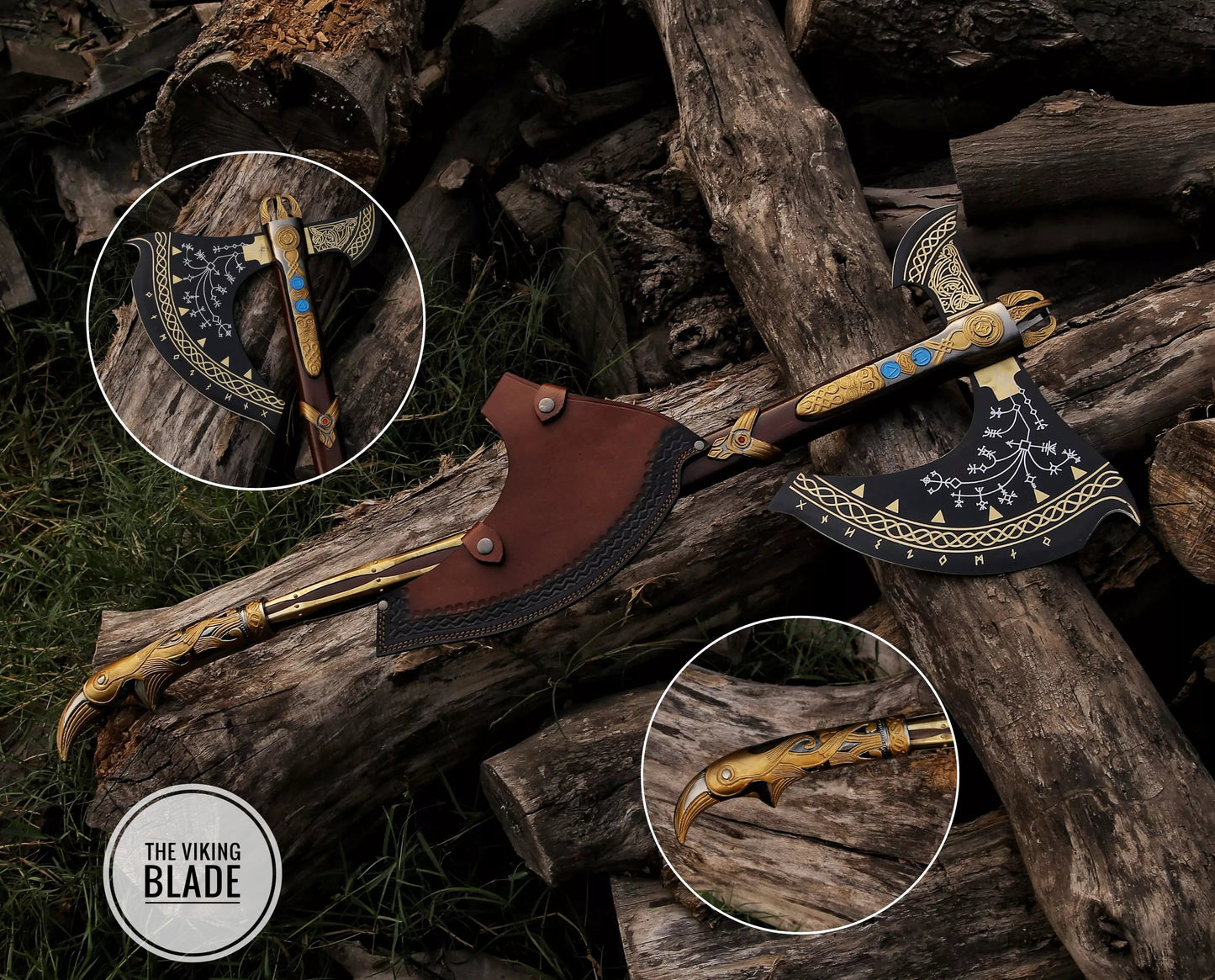 GOD OF WAR LEVIATHAN AXE WITH LEATHER SHEATH |The Viking Blade|