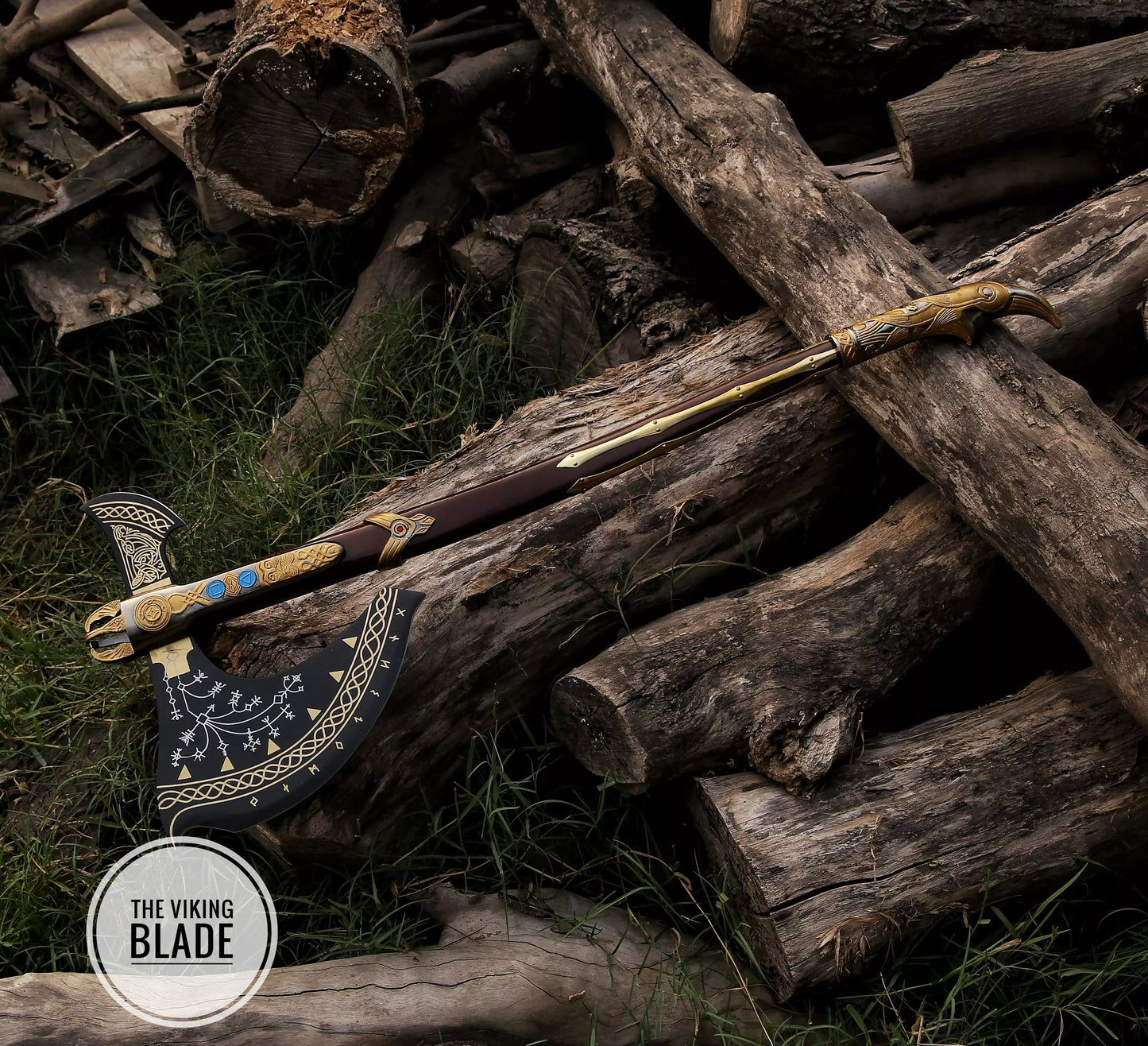 GOD OF WAR LEVIATHAN AXE WITH LEATHER SHEATH |The Viking Blade|