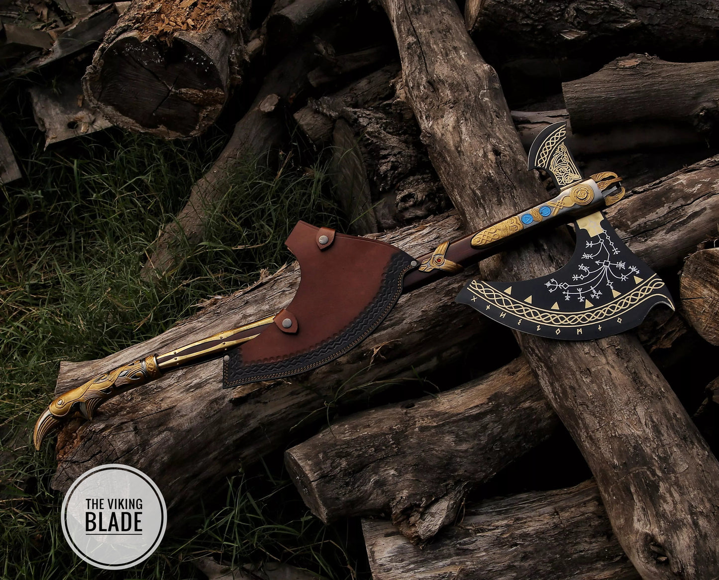 GOD OF WAR LEVIATHAN AXE WITH LEATHER SHEATH |The Viking Blade|