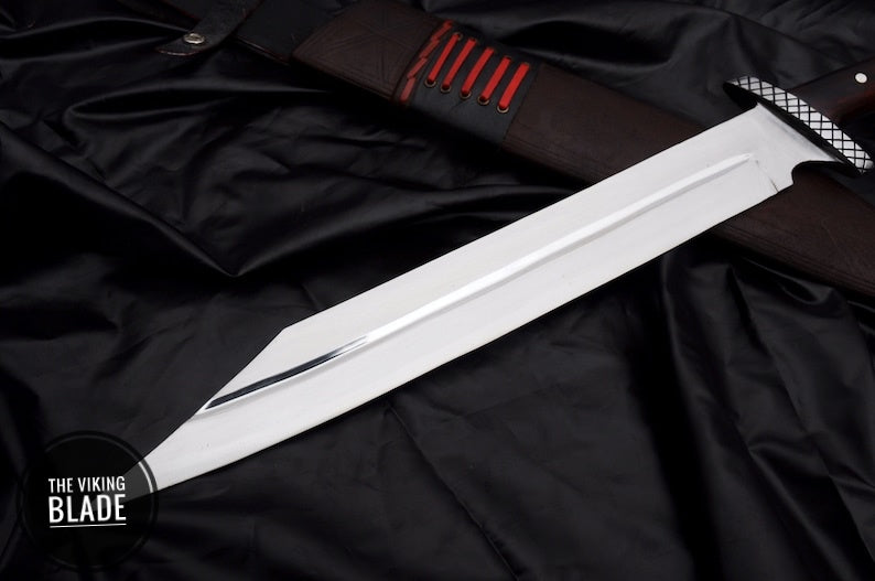 Hand-Forged 18-Inch Viking Nordic Seax with Leather Carry Sheath