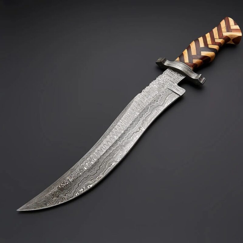 Decorative dagger with a wooden handle on a dark background