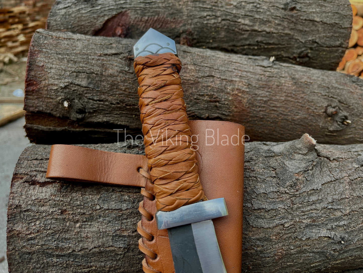Detailed view of handmade Troll Seax knife built for strength and durability