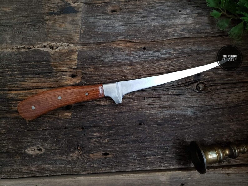 Fish Fillet Knife, Exotic Wood Handle | The Viking Blade |