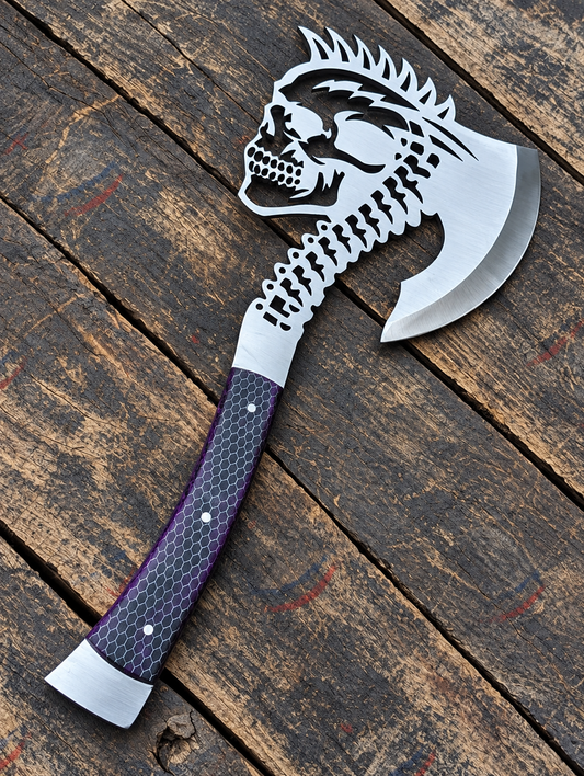 Features:
• Design: Skull-Themed Handcrafted Axe
• Blade Material: J2 Steel
• Handle Material: Honeycomb Composite
• Construction: Full Tang
• Includes: Protective Sheath
• Handmade Craftsmanship
• Unique Gift for Collectors and Outdoor Enthusiasts
Each axe is individually handcrafted, making every piece slightly unique in finish and character.
Package Includes:
✔ 1 x Skull Design Axe
✔ 1 x Protective Sheath
Perfect For:
• Gift Giving
• Collection Pieces
• Outdoor Enthusiasts
• Special Occasions and Birthda